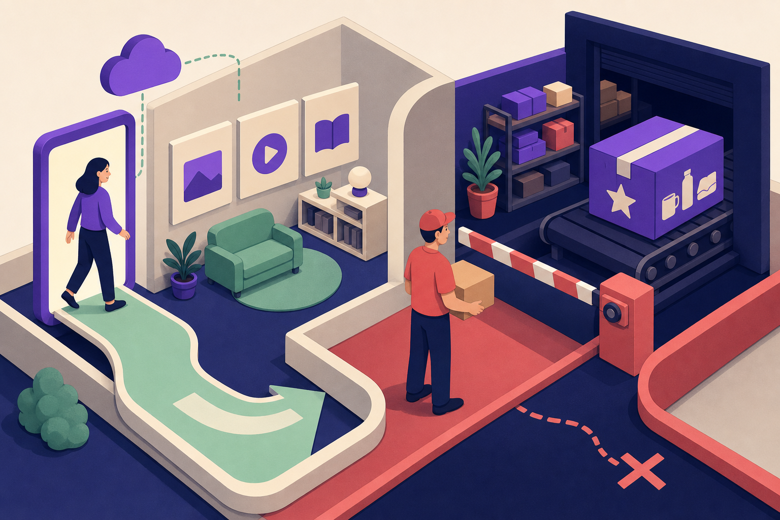 A read-only digital fallback preserves the customer workspace while a physical box cannot become “free” safely.