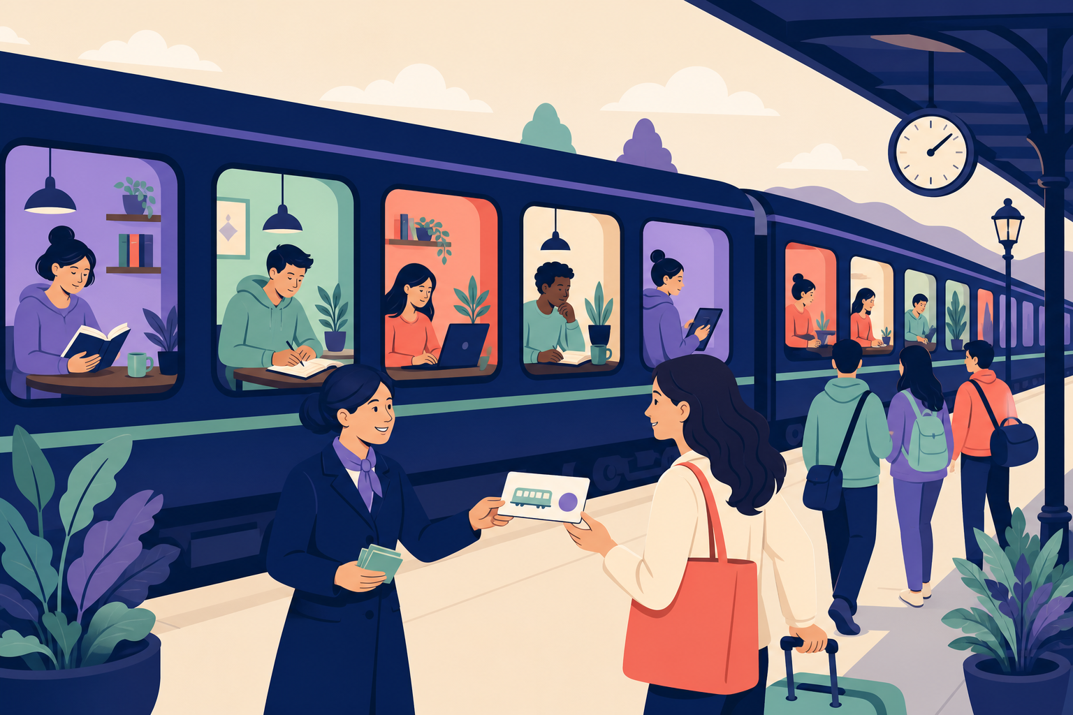 A late member boards a moving cohort train using a catch-up map instead of being left on the platform.