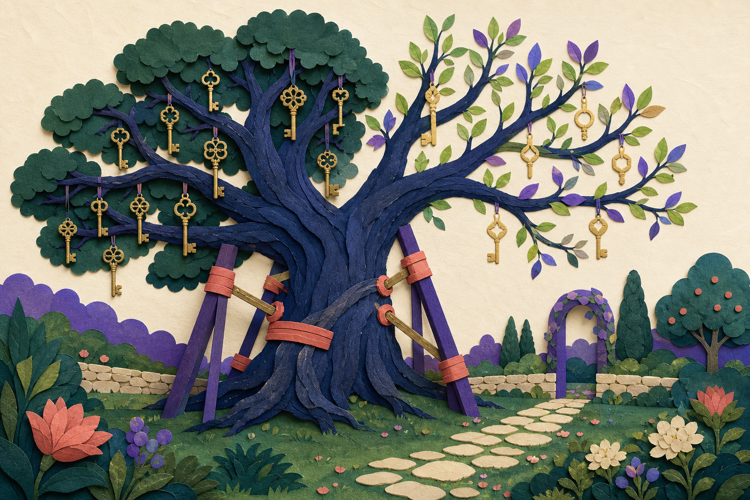 An old-plan branch remains intact while new membership tiers grow beside it.