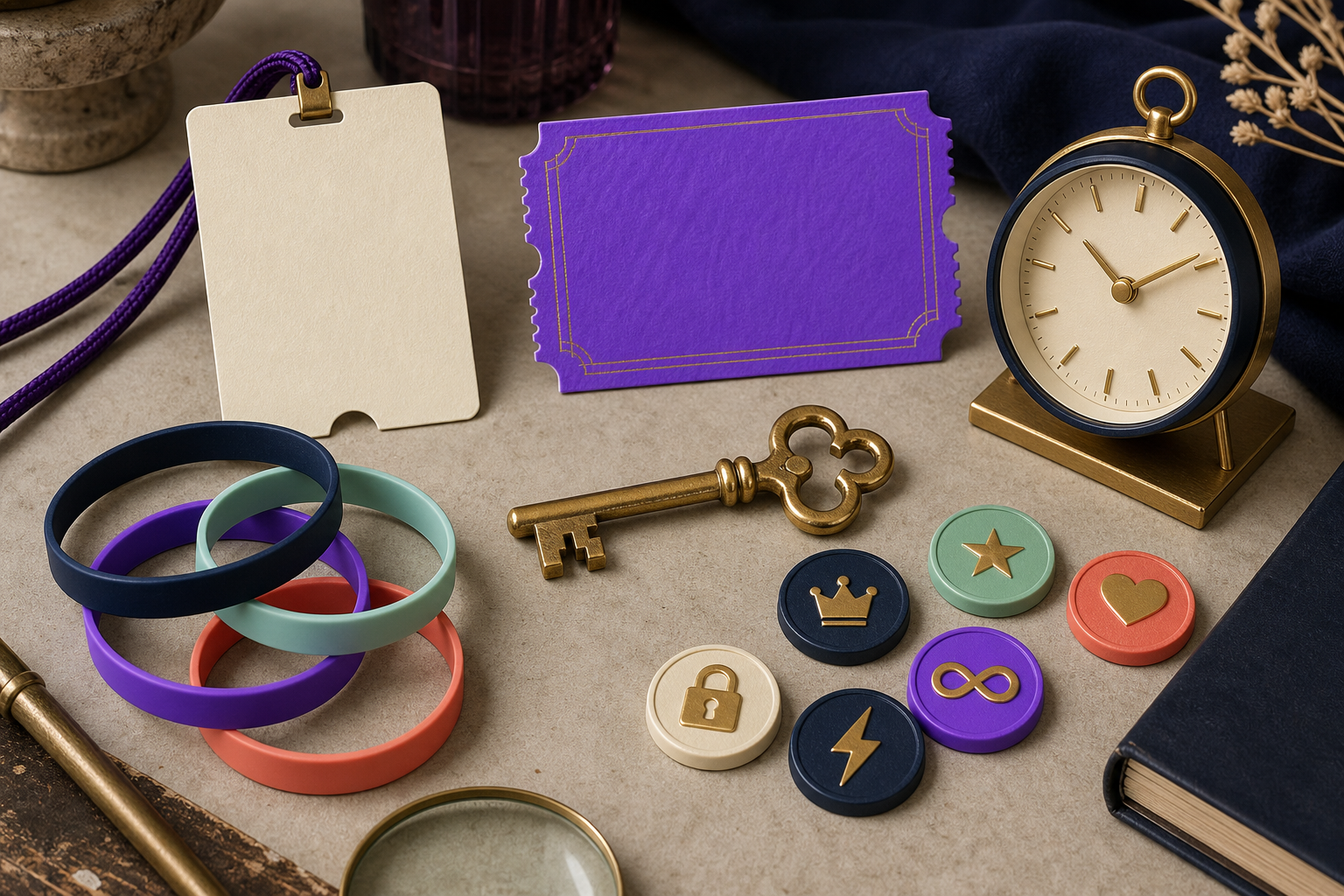 Free pass, fixed-term wristband, recurring badge, and lifetime key represent different access promises.
