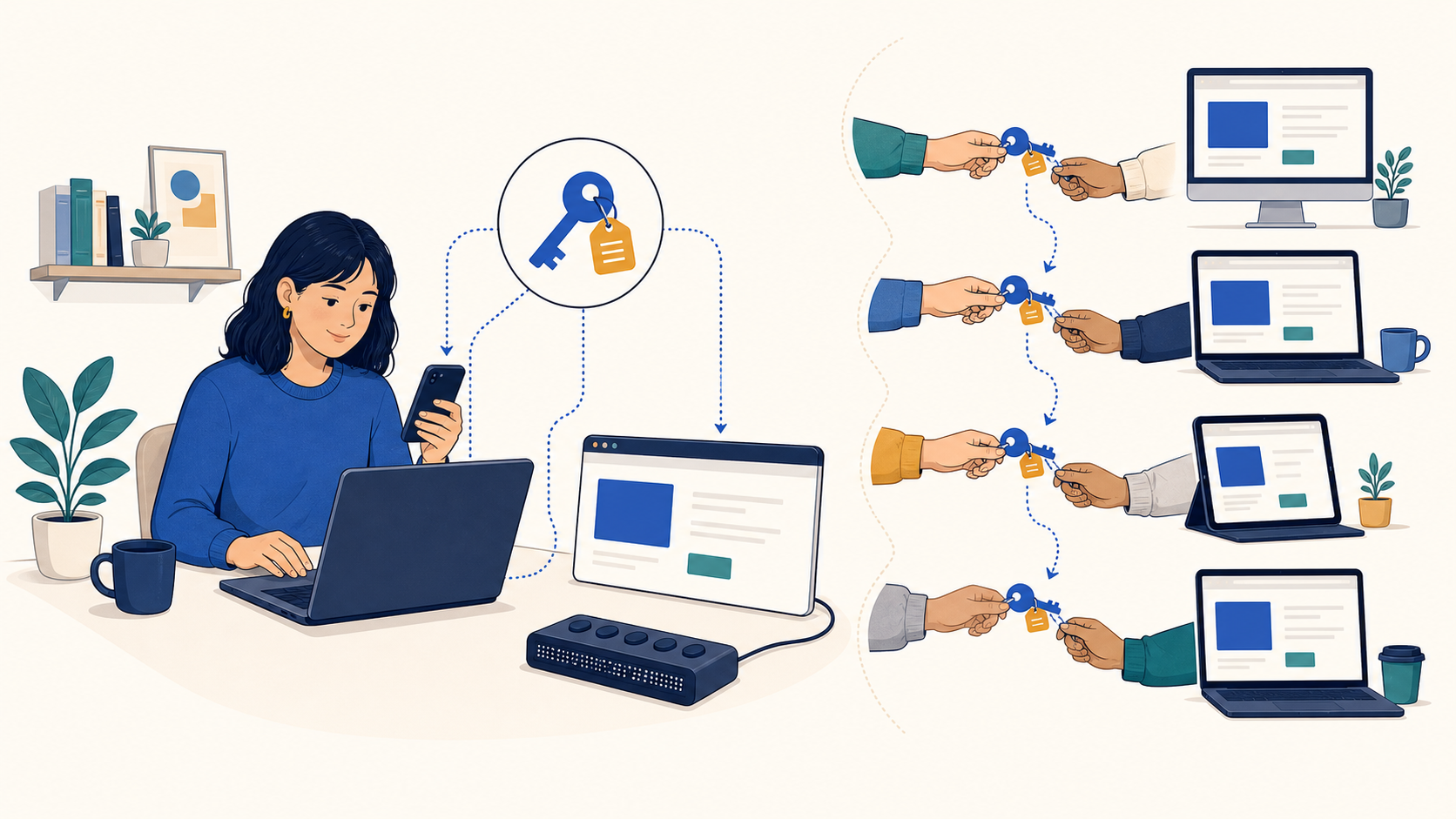 One member uses several legitimate tools while an organized credential-sharing chain remains a distinct behavior requiring review.